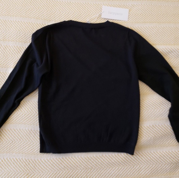 Lucy Paris - Black Sweater with Floral Embroidery - Picture 6 of 6